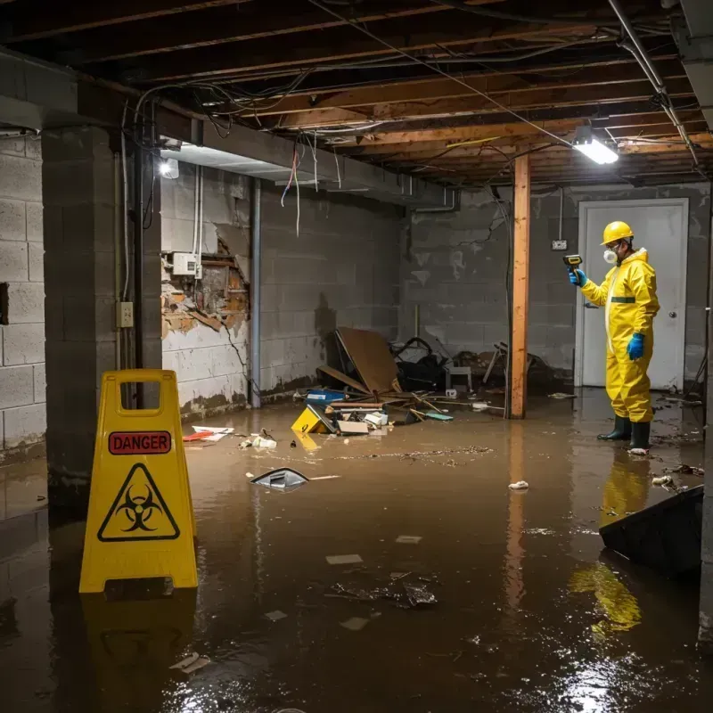 Flooded Basement Electrical Hazard in Sussex, VA Property